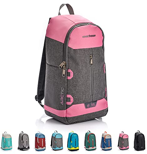 meteor 10 und 20L Kühlrucksack Kühltasche Isolierter Rucksack Lunchrucksack Kühlbox Picknickrucksack Eiscampingtasche Picknicktasche Outdoor Reisetasche (10L, Türkis/Rosa)