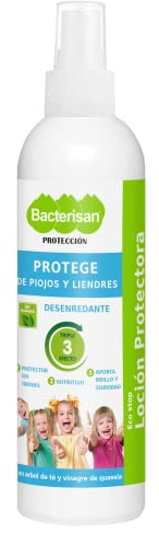 BACTERISAN Loción protectora desenredante 250 ml | Protege de piojos y liendres | Spray de uso diario con árbol de té y vinagre de quassia