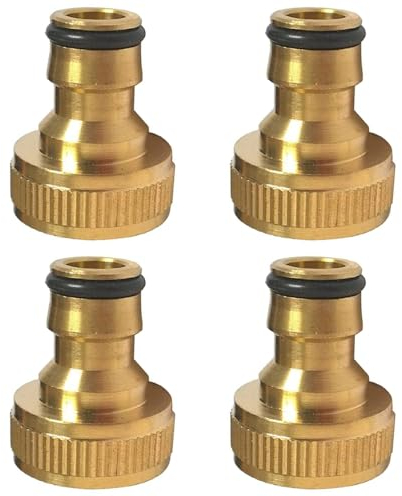 Hydrogarden 3/4 inch Female Thread Quick Connection Hose Connector Water Pipe Adapter for Home Garden Hose Parts Connectors（4 PACK