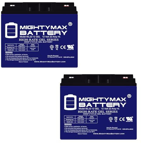 Mighty Max Battery 12V 22AH GEL Replaces Jump N Carry JNC105, JNC110, JNC1224-2 Pack