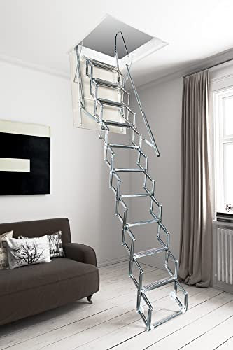 Scala Retrattile Fantozzi in acciaio (80x60x260/275)