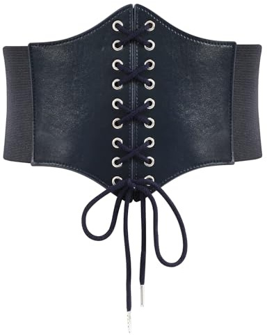 WERFORU Frauen Tied Waspie Gürtel Breiter Schnürgürtel Korsett Elastische Taille Gürtel für Halloween Party