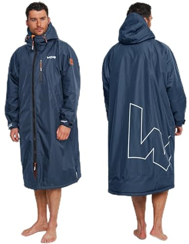 WAVE Oversized Waterproof Fleece-Lined Changing Robe | Quick Dry Wetsuit Changing Coat | Unisex