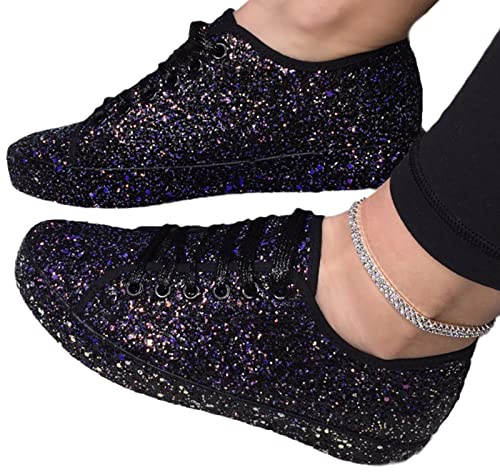 tinbarry Sneakers con Paillettes da Donna, Sneakers con Glitter da Donna, Scarpe Sportive Slip-on, Scarpe da Corsa, Scarpe da Donna, Scarpe da Passeggio in Tela, Scarpe Casual