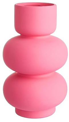 BUTLERS Vase PINK Steinzeug Pink Höhe 25cm | Dekovase für Tischdeko, Blumenvase für Regal | Dekoration Fensterbank Deko Wohnzimmer