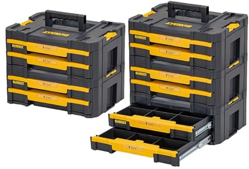 DEWALT DWST1-70706 TStak IV Tool Storage Box with 2 Shallow Drawers 8L Capacity