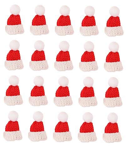 Amosfun 60stücke Mini Weihnachtsmützen Niedliche Strickhüte Für Dekoration Festtagsaccessoires Und Partyzubehör Für Kreative Bastelprojekte Und Heimdekoration
