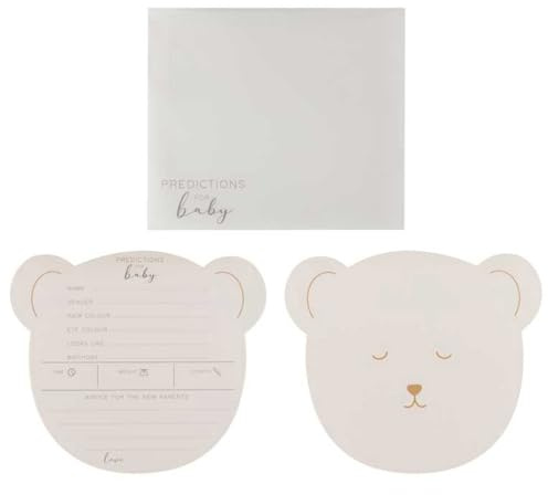Ginger Ray Teddy Bear Shape Advice and Prediction Cards Baby Shower Game 10 Pack
