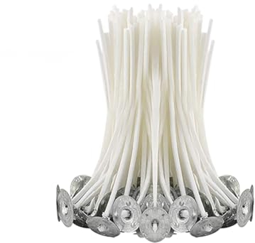 Bimhayuu Dochte für Kerzen, rauchfreier Wachs, Zubehör zur Kerzenherstellung, vorgewachst, für Kerzen, DIY, dicker Kerzendocht mit Sockel, 9 cm, 100 Stück
