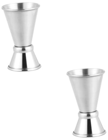 Cabilock 2 Pz Bicchiere di Vino Jigger Misurino da Once Misurino Jigger Misurini in Acciaio Inox Tazza di Oncia Misurino per Bicchierini Misura del Cocktail Misurino Piccolo Martini