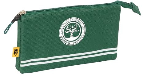 safta Kings League Troncos Federmäppchen für Kinder, ideal für Kinder im Schulalter, bequem und vielseitig, Qualität und Widerstandsfähigkeit, 22 x 3 x 12 cm, Dunkelgrün, Dunkelgrün, Estándar, Lässig