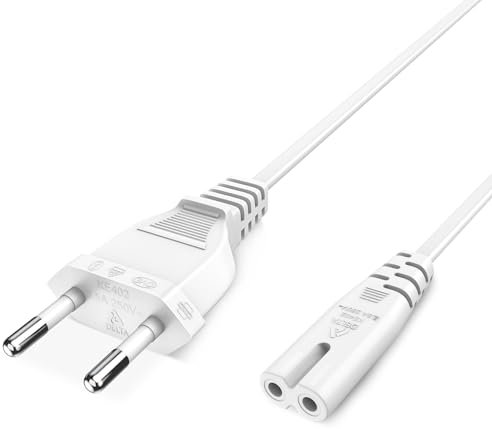 VIEVRE 3,0m Stromkabel 2 polig, Netzkabel, Eurostecker, C7 Kabel, Stromkabel Strom Kabel Stecker Typ C Eurostecker auf C7 Buchse Euro-Netzkabel für TV, PS3/PS4/PS5, One S/X, Laptop Netzteil, Blu-ray