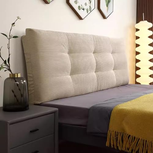Gleedipre Französisches Retro Kopfteilbezug Cord Abnehmbarer Reißverschluss Weiches Kissen Kollisionssicher Für alle Jahreszeiten geeignet Rückenlehne am Bett(C1,180x60cm/Hat EIN Kopfteil)