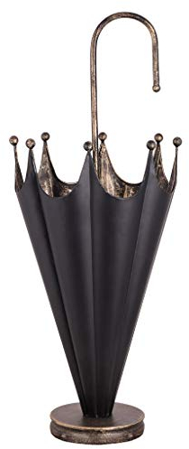 Dibor Cast Iron Umbrella Stand Freestanding Hallway Umbrella Walking Stick Stand with Matte Black & Gold Finish Vintage Style Recycled Cast Iron Umbrella Rack