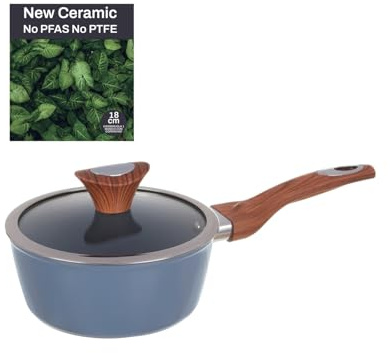 Casseruola con coperchio azzurro New Ceramic (18 cm un manico)