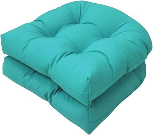 bsmydpa 2 Piezas de cojín en Forma de U para sofá, cojín de ratán de Repuesto para Silla, cojín de Mimbre para Asiento de Silla para Interior/Exterior, cojín para Silla de Patio-Lake Blue||48 * 48CM