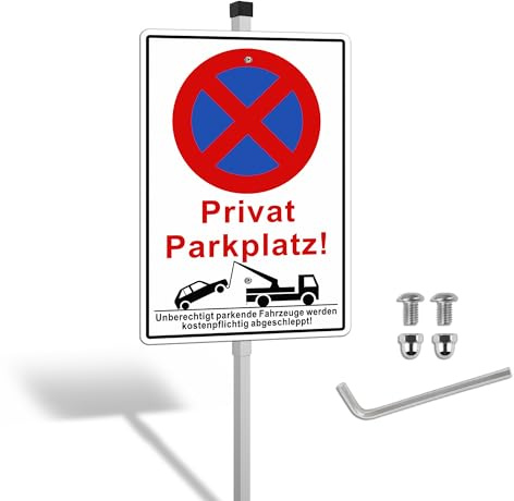 TAKULA Privatparkplatz Schild Parken Verboten 20x30cm Aluminium | Wetterfest und langlebig. Geeignet für Privatparkplätze,Tiefgaragen und Einfahrten. Klare Beschriftung für maximale Wirkung
