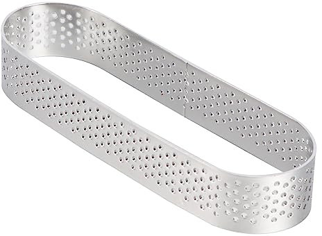 WATIIFUFU Molde Para Tartaletas Ovalado De Acero Inoxidable Perforado Anillo Para Bizcochos Tartas Mousse y Quiche Ventilado y Fácil De Desmoldar
