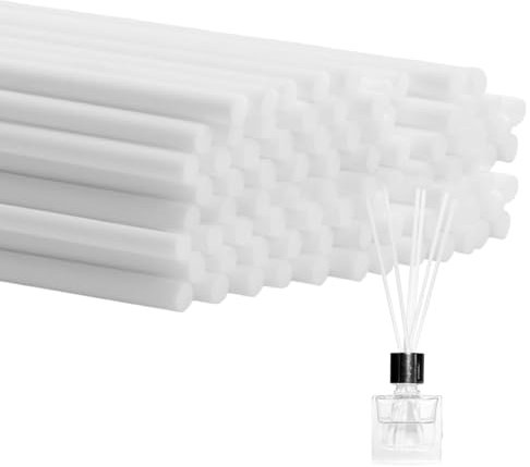 50Pcs White Reed Diffuser Sticks 30cm x 4mm Thick Diffuser Reeds Sticks Extra Long Reeds for Diffusers Aroma Essential Oil Diffuser Replacement Refill Sticks for Bedroom Fragrance Aromatherapy (White)