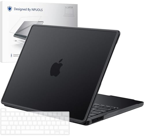 NPUOLS Funda para MacBook Pro 13 Pulgadas M2 M1 2023 2022 2021 2020, Negro | Modelo A2338 A2289 A2251, Mate Plástico Dura Carcasa Funda Protectora Fina Resistente + Cubierta de Teclado TPU EU