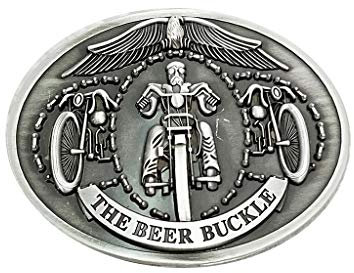 Bierkopfgürtel, lustige Flaschenschnalle, Gürtelschnalle, Bierhalter, Ledergürtel, keine Schnalle, für Herren, silber, Einheitsgröße
