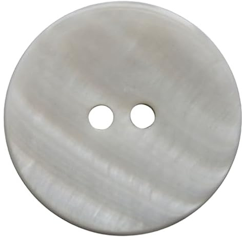 Perlmuttknöpfe natur Muschel Knöpfe, Ø- 20, 25 mm, in Weiß, 12 Stück (Weiß, 25 mm)