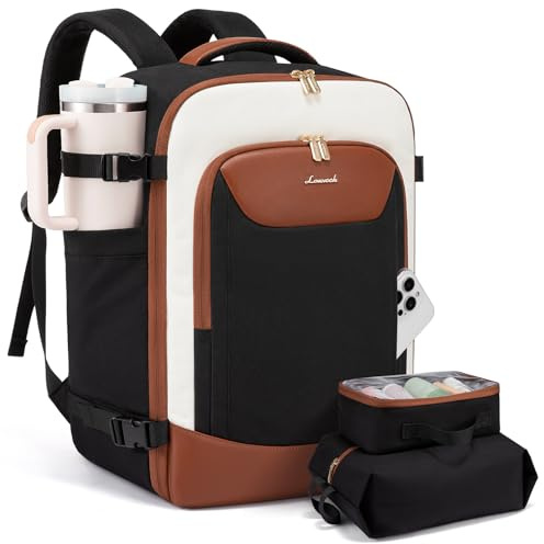LOVEVOOK Handgepäck Rucksack Flugzeug Damen, 40L Groß Reiserucksack Travel Backpack Kofferrucksack mit Laptopfach, Wasserdicht Reisetasche für Geschäftsreise Business Weekend
