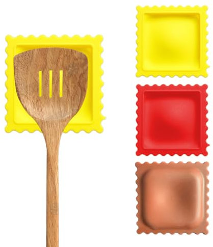 MIRKUZI Repose Cuillère,3 pièces Porte-cuillère en forme de biscuit Dessin animé Tapis de table en silicone protégeant de la chaleur Gadgets de cuisine