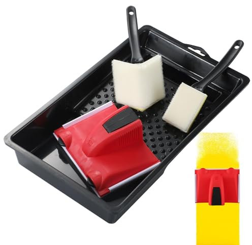 Coupe-bordure de peinture – 4 outils de peinture portables | Pinceaux de peinture pour murs | Outil pratique de coupe de peinture, coupe-bordure avec garniture et tampon de retouche pour intérieur de