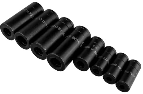 Mesee 9 Stück Gewindebohrer-Steckschlüsselsatz, 1/4 & 3/8 Drive Impact Socket Set, Wasserhahn-Steckschlüsselsatz, Tap Socket Set für Automotive Home Reparaturen Gewindeaufgaben