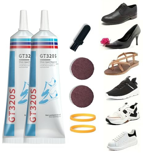 Colle Chaussures Ultra Forte,Colle Forte Chaussure,Colle Semelle Chaussure,Super Glue Extra Forte,Colle de Réparation de Semelle,Réparation Cuir Caoutchouc Chaussure,Bottes,Boots (60ml*2pc 0A)