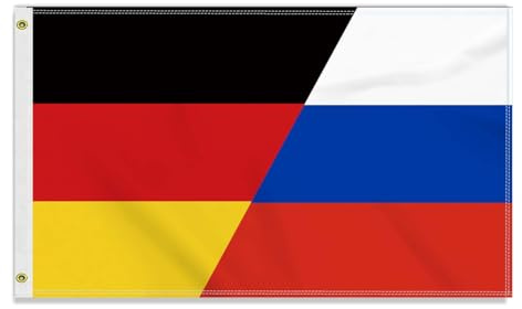 Große 90×150 CM Russland Deutschland Flagge, großes 150D Deutsch Russisch Freundschafts banner,Strapazierfähige Deutschlandfahne Doube-Seitendruck Dekor Messingösen large Russia