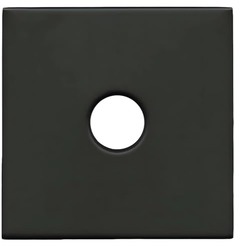 Kronabelle Flangia per braccio doccia, 3. 5 coperture quadrate nere, piastra per rosetta per doccia, in acciaio inossidabile, tubi standard da 1/2, facile installazione, copertura doccia, difetti a