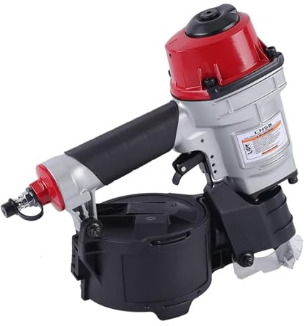 Yidubid CN55 Pneumatic Coil Nailer, 25-57mm Siding Coil Nailing Machine, Air Punch Nailer for Woodworking Fences Plywood Furniture, 300-350 Nail CapacityBlack,1