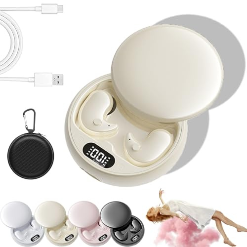 Mindbuds – Die Unsichtbaren Earbuds Ohne Druckgefühl, Mindbuds Unsichtbare Schlaf Kopfhörer, Bequem Seitlich Schlafen, Bluetooth 5.4 Mini Kopfhörer, In Ear Kopfhörer Zum Schlafen, Arbeiten, Sport (B)