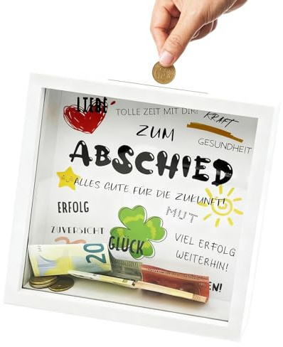 NCOALE Abschiedsgeschenk Kollegen Jobwechsel, 3D Bilderrahmen Abschied Kollegin Jobwechsel Holz Geldgeschenke Verpackung für Geldgeschenke Verpackung Büro Deko