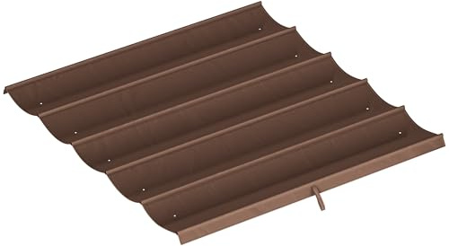 Outsunny Tetto per Gazebo Pergola con 10 Fori di Drenaggio, Telo di Ricambio per Gazebo in Poliestere Traspirante, Solo Copertura, 250x255 cm, per Pergola da Giardino 3x3m, Caffè