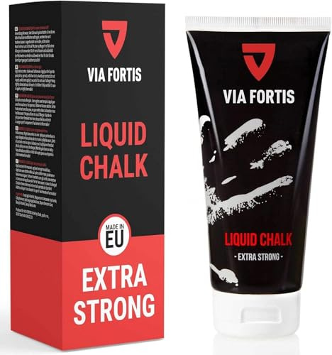 VIA FORTIS - Liquid Chalk – Gesso Liquido per la Massima Presa Durante Lo Sport – Asciugatura Rapida – per calistenica, Bouldering, Arrampicata, Pole UVM