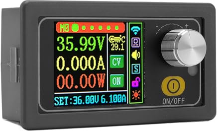 Eujgoov Fuente de Alimentación Regulada por CC, Material ABS, Ajustable 0-36 V 12 A, Ideal para Experimentos de Laboratorio y Proyectos Electrónicos
