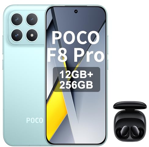 XIAOMI Poco F8 Pro 5G Smartphone, 12 + 256 GB, Dreifachkamera mit 50 MP mit OIS, 120 Hz AMOLED-Display, Snapdragon 8 Elite, Blau, Included Earphone