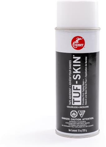 Cramer tuf-skin Taping Base para Athletic de cinta, spray para quinesiología cinta adherente, gimnasia leotardos, antena Silks, y cinta cinética, evita ampollas, Athletic Training suministros - 204033, Transparente