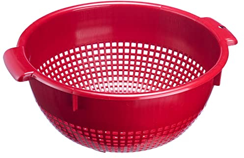 Westmark Colador con asas y apoyos superiores, Plástico, Rojo, 2126221R