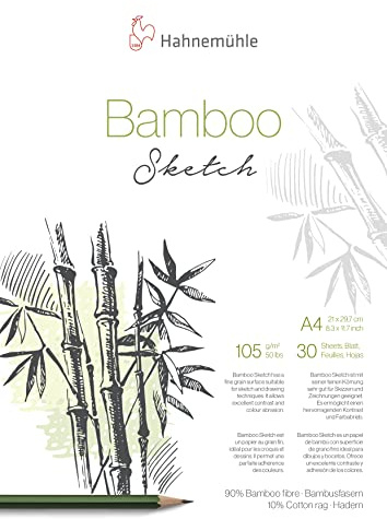 Hahnemühle Bamboo Skizzenblock, nachhaltiger Zeichenblock, 105 g/m², 30 Blatt, DIN A4