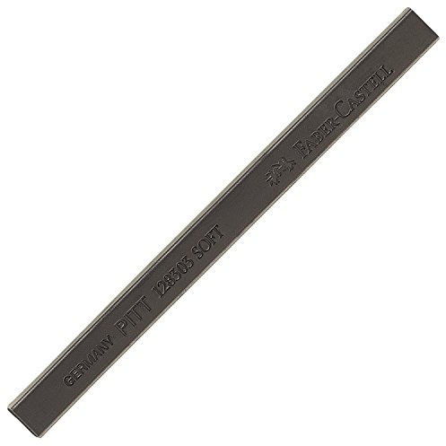 Faber-Castell 128303B - Künstlerkreide Pitt Monochrome, schwarz, gebrannt, soft, 12er Set