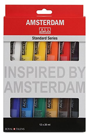 Amsterdam Standard Series Set de Peinture Acrylique pour Débutants | Set de Mélange (12 x 20 ml) | Sélection de Couleurs de Base