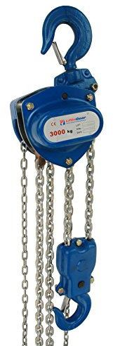 LiftinGear 3000kg Chain Block Lifting Tackle Crane Hoist Manual Gantry Hand Pulley 3-20mtr Lift Height (3mtr)