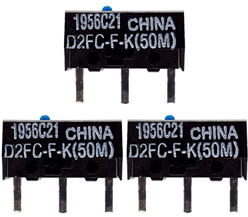 3X D2FC-F-K(50M) Mikroschalter Reparatur-Satz/Repair-Kit passend für Mäuse von Logitech, Razer, Roccat, SteelSeries und Weitere