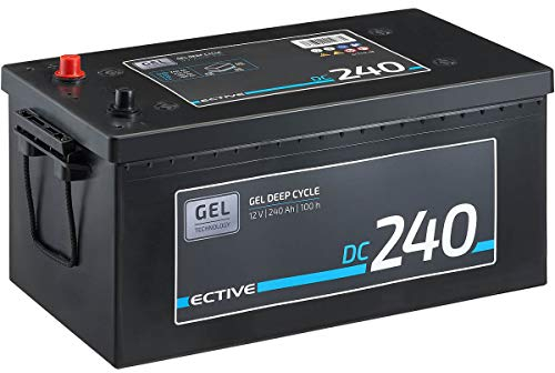 ECTIVE DC240 Gel Batterie- 12V, 240Ah, 100h, wartungsfrei, zyklenfest, auslaufsicher, vollverschlossen, gasungsfrei- Deep Cycle VRLA Versorgungsbatterie, Solarbatterie,Bootsbatterie,Wohnmobilebatterie