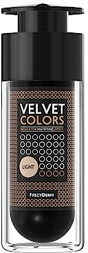 FrezyDerm Velvet Colors Mattes Make Up - Helle Foundation, 30ml I Natürliches, mattes Finish, mildert Unreinheiten, Falten & Tränensäcke, dermatologisch getestet bei Akne, fettiger, sensibler Haut