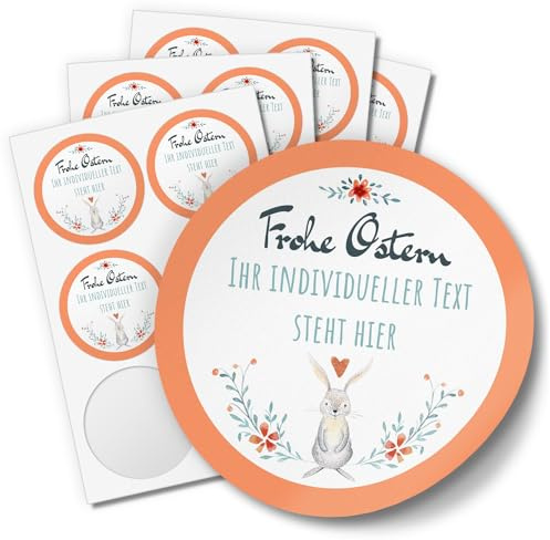 24 INDIVIDUELLE runde Etiketten für Ostern SELBER GESTALTEN: Personalisierte Aufkleber für Frohe Ostern, Geschenke, Ostereier, Hase, für Namen, Produkte, Gläser, basteln, Deko, Osternest, Ostergrüsse